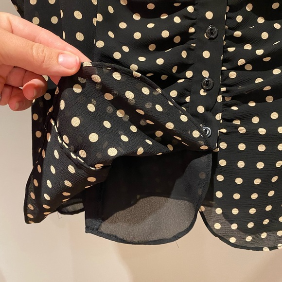 Jones New York polka dot Short sleeve blouse. Size 14 - Picture 3 of 8